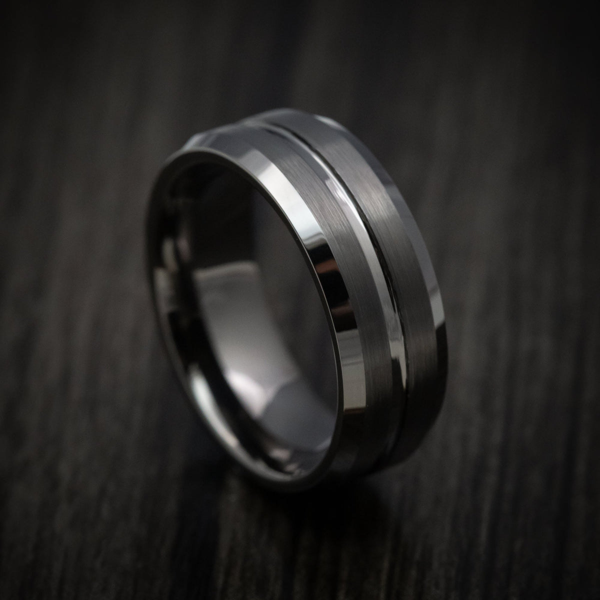 Dusk XV - Tungsten Men's Wedding Ring with Satin Finish - Nura Lab