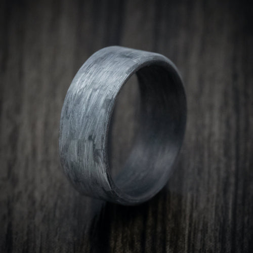 King Arthur XIV - Silver Texalium Men's Wedding Ring with Carbon Fiber Sleeve - view 4 - Nura Lab