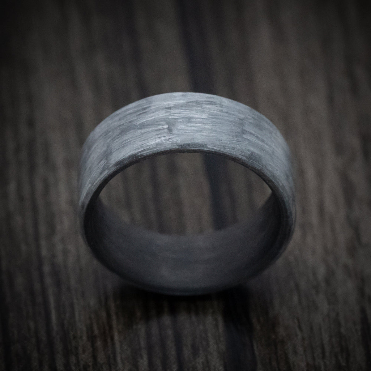 King Arthur XIV - Silver Texalium Men's Wedding Ring with Carbon Fiber Sleeve - view 2 - Nura Lab