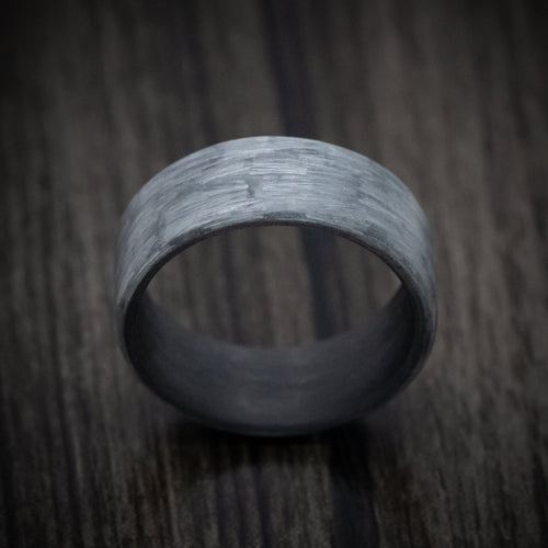 King Arthur XIV - Silver Texalium Men's Wedding Ring with Carbon Fiber Sleeve - view 2 - Nura Lab