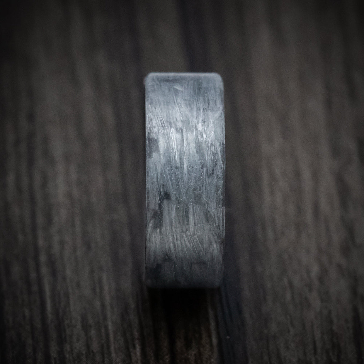 King Arthur XIV - Silver Texalium Men's Wedding Ring with Carbon Fiber Sleeve - view 3 - Nura Lab