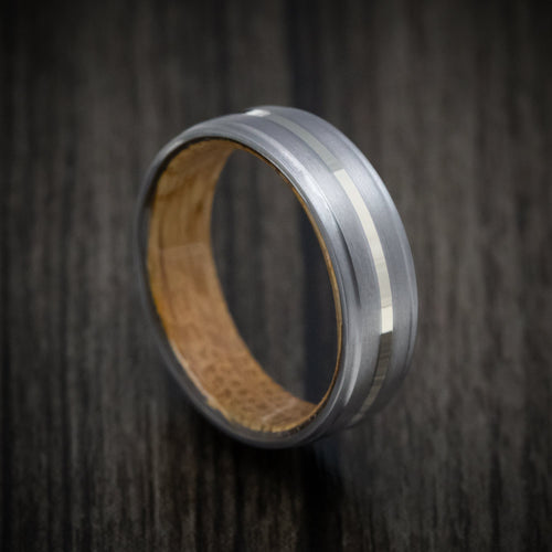 Sentinel XIII - Tantalum and Gold Men's Wedding Ring with Wood Sleeve Band - Nura Lab