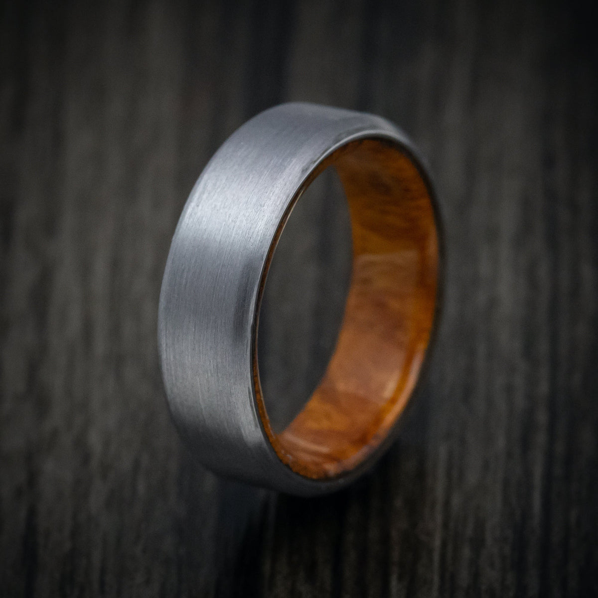 Echelon XII - Tantalum Men's Wedding Ring with Wood Sleeve Band - view 4 - Nura Lab