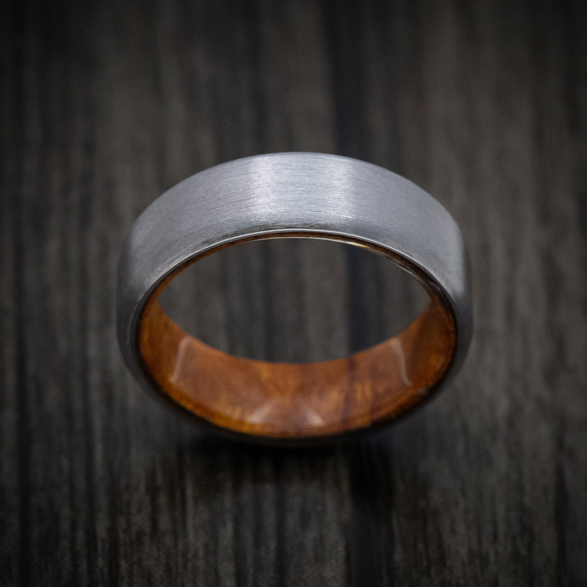 Echelon XII - Tantalum Men's Wedding Ring with Wood Sleeve Band - view 2 - Nura Lab