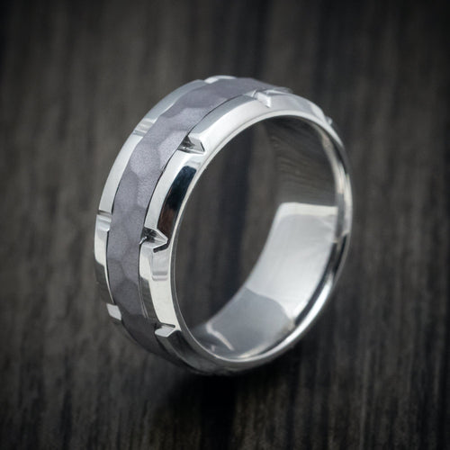 Alpine XIV - White Gold and Tantalum Men's Wedding Ring - view 4 - Nura Lab