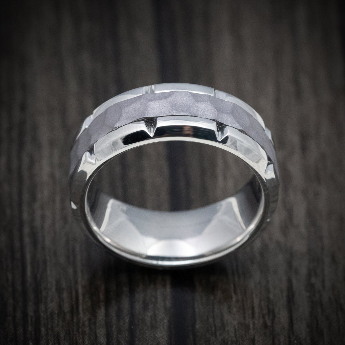 Alpine XIV - White Gold and Tantalum Men's Wedding Ring - view 2 - Nura Lab
