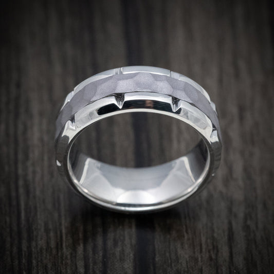 Alpine XIV - White Gold and Tantalum Men's Wedding Ring - view 2 - Nura Lab