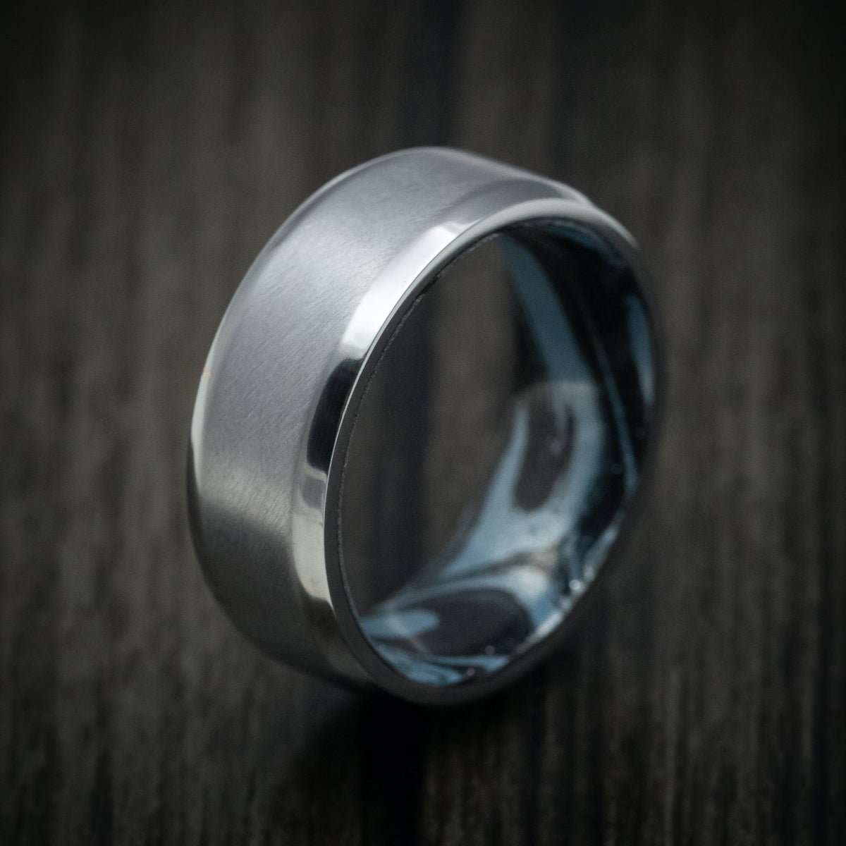 Hunter XIII - Tantalum and SpectraMokume Sleeve Wedding Ring - view 4 - Nura Lab