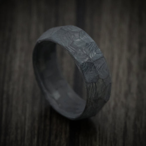 Oak XIV - Faceted Carbon Fiber Men's Wedding Ring Band - Nura Lab