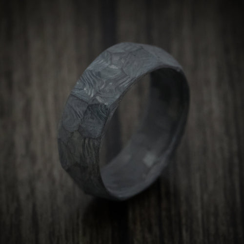 Oak XIV - Faceted Carbon Fiber Men's Wedding Ring Band - view 3 - Nura Lab
