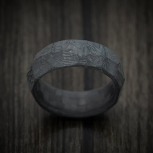 Oak XIV - Faceted Carbon Fiber Men's Wedding Ring Band - view 2 - Nura Lab
