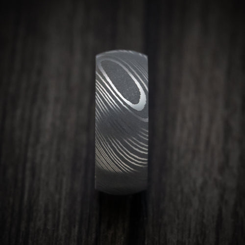Solstice X - Damascus Steel and DiamondCast Sleeve Men's Wedding Ring - view 4 - Nura Lab