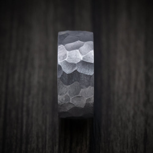 Leonidas XIII - Tantalum and DiamondCast Sleeve Hammered Men's Wedding Ring - view 3 - Nura Lab