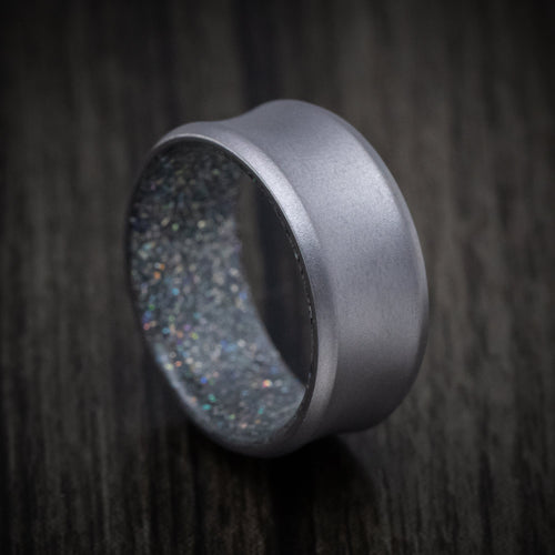 Commander XIII - Tantalum and DiamondCast Sleeve Concave Men's Wedding Ring - Nura Lab