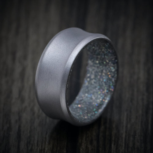 Commander XIII - Tantalum and DiamondCast Sleeve Concave Men's Wedding Ring - view 5 - Nura Lab