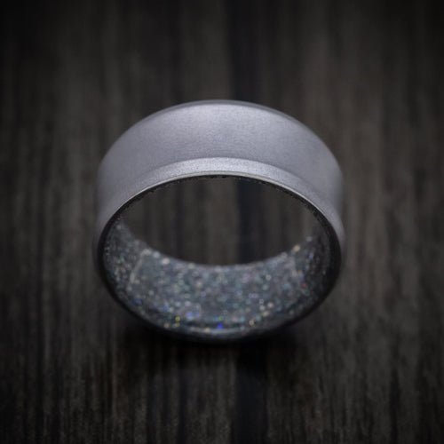 Commander XIII - Tantalum and DiamondCast Sleeve Concave Men's Wedding Ring - view 2 - Nura Lab