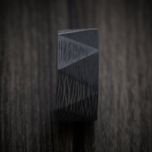 North XV - Faceted Side-Cut Carbon Fiber Men's Wedding Ring - view 3 - Nura Lab