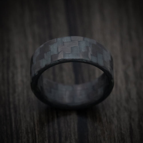 King Edward XIV - Carbon Fiber Green Glow Men's Wedding Ring - view 2 - Nura Lab