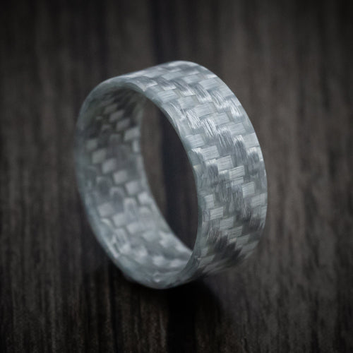 Hunter XIV - Silver Texalium Carbon Fiber Men's Wedding Ring - Nura Lab