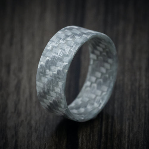 Hunter XIV - Silver Texalium Carbon Fiber Men's Wedding Ring - view 4 - Nura Lab
