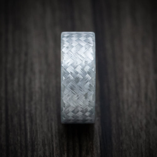 Pioneer XIV - Silver Texalium and Black Carbon Fiber Men's Wedding Ring - view 3 - Nura Lab