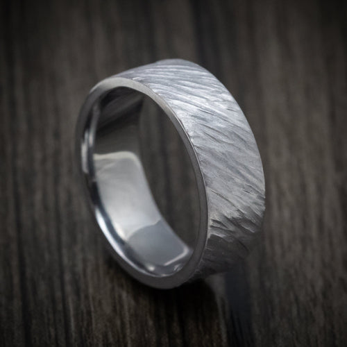 Endeavour XIII - Tantalum Angled Tree Bark Finish Men's Wedding Ring - Nura Lab
