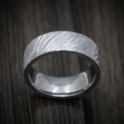 Endeavour XIII - Tantalum Angled Tree Bark Finish Men's Wedding Ring - view 2 - Nura Lab