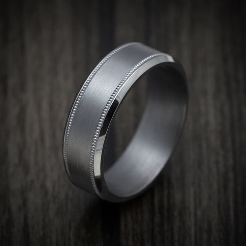 Mariner XIII - Tantalum Band with Millgrain and Satin Finish Men's Wedding Ring - view 4 - Nura Lab