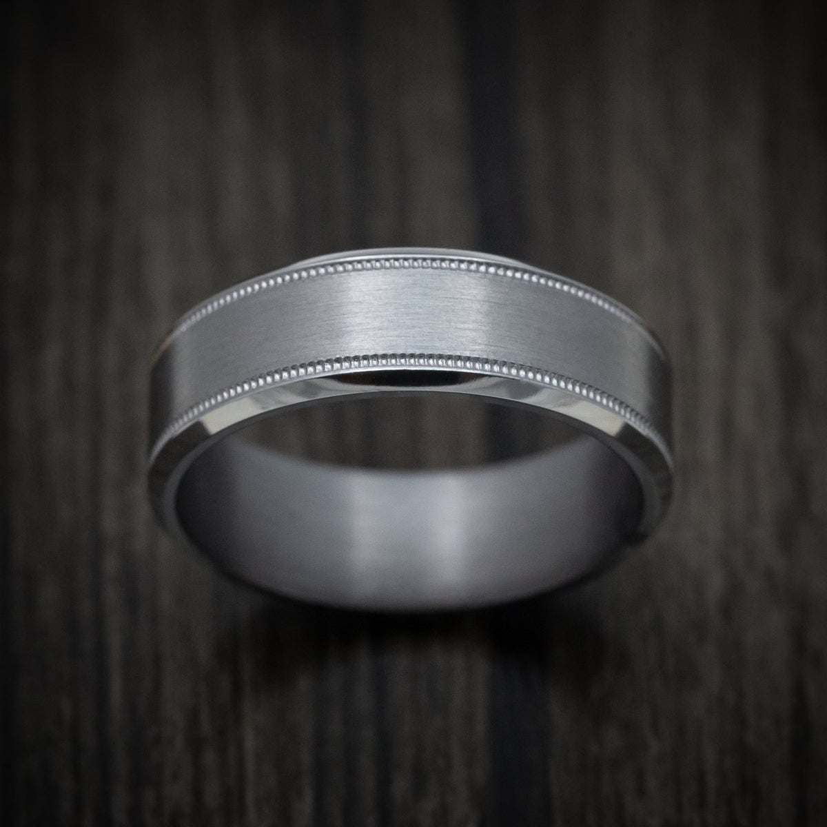 Mariner XIII - Tantalum Band with Millgrain and Satin Finish Men's Wedding Ring - view 2 - Nura Lab