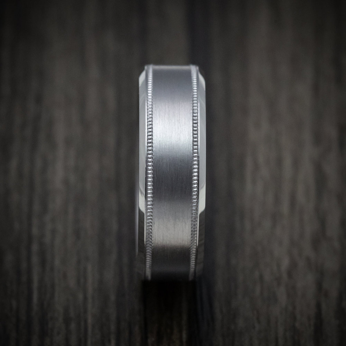 Mariner XIII - Tantalum Band with Millgrain and Satin Finish Men's Wedding Ring - view 3 - Nura Lab