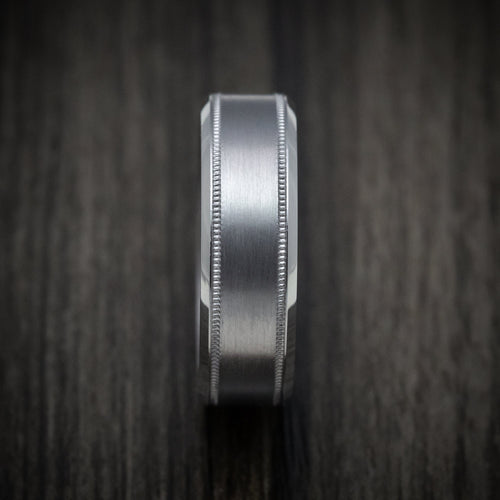 Mariner XIII - Tantalum Band with Millgrain and Satin Finish Men's Wedding Ring - view 3 - Nura Lab