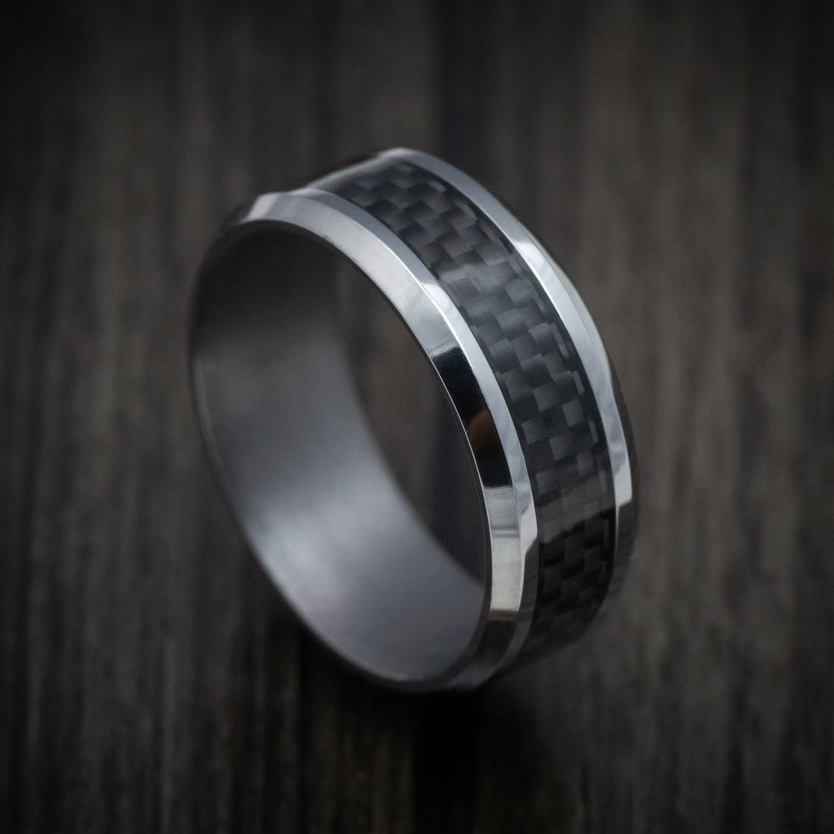 Albatross XIII - Tantalum Band with Carbon Fiber Inlay Men's Wedding Ring - Nura Lab