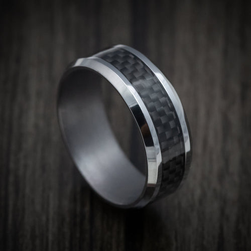 Albatross XIII - Tantalum Band with Carbon Fiber Inlay Men's Wedding Ring - Nura Lab