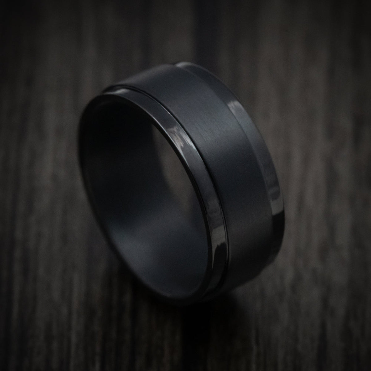 Dusk XIII - Black Tantalum Band with Satin Finish Men's Wedding Ring - Nura Lab