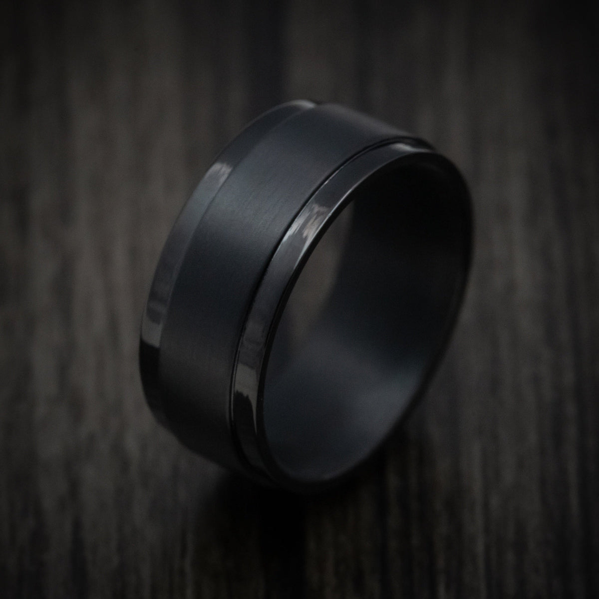 Dusk XIII - Black Tantalum Band with Satin Finish Men's Wedding Ring - view 4 - Nura Lab