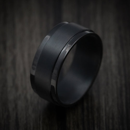 Dusk XIII - Black Tantalum Band with Satin Finish Men's Wedding Ring - view 4 - Nura Lab
