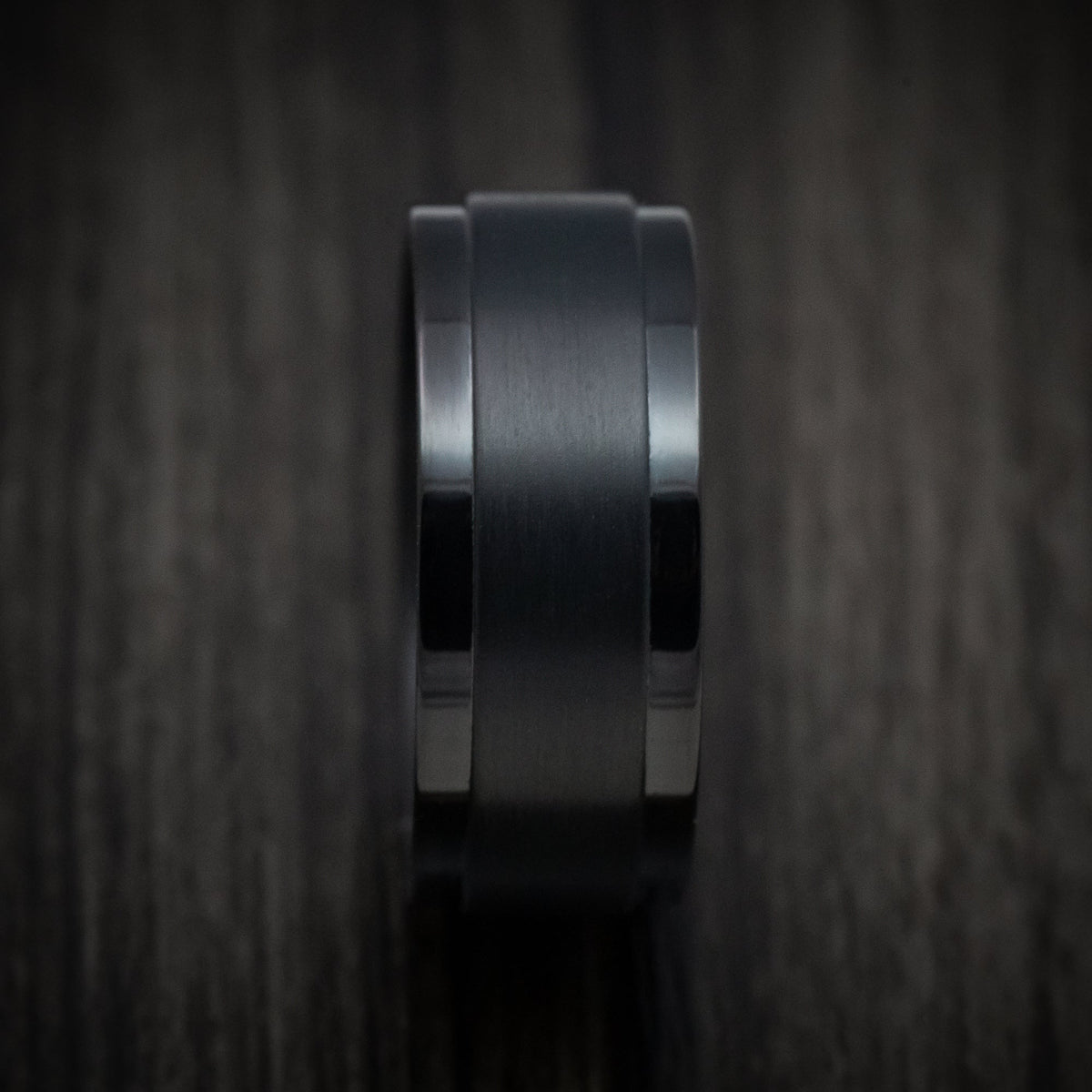 Dusk XIII - Black Tantalum Band with Satin Finish Men's Wedding Ring - view 3 - Nura Lab