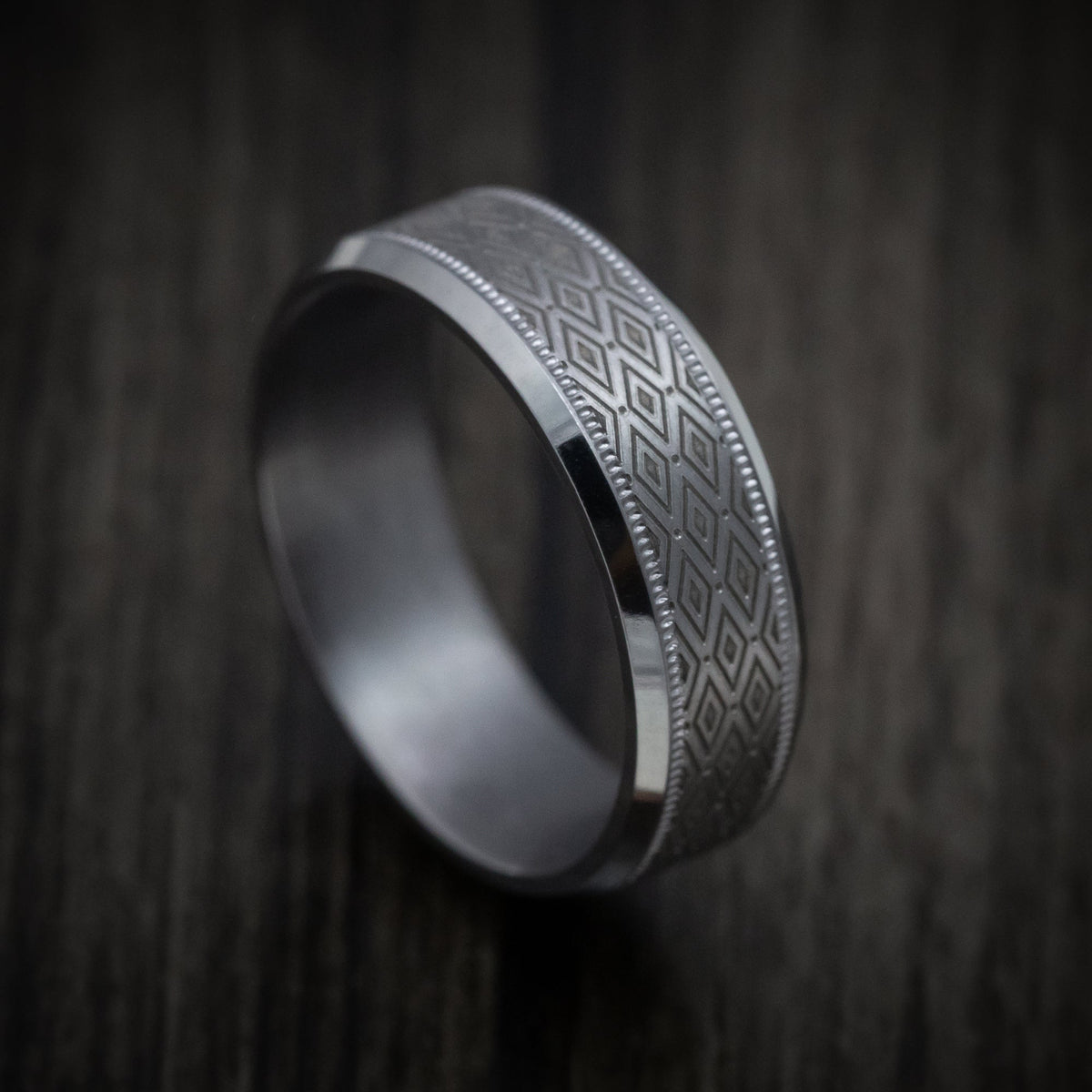 Redwood XIII - Tantalum Band with Harlequin Pattern Men's Wedding Ring - Nura Lab