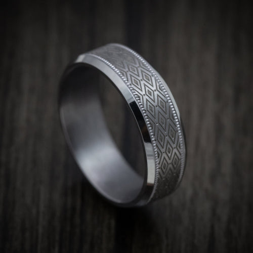 Redwood XIII - Tantalum Band with Harlequin Pattern Men's Wedding Ring - Nura Lab