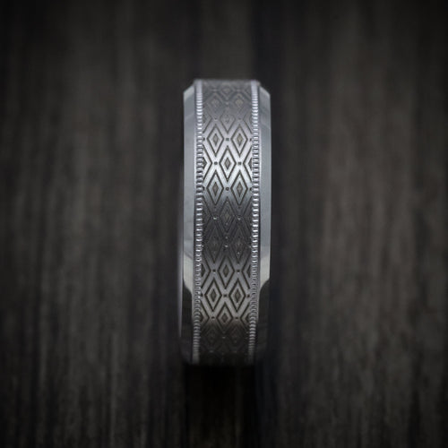 Redwood XIII - Tantalum Band with Harlequin Pattern Men's Wedding Ring - view 3 - Nura Lab