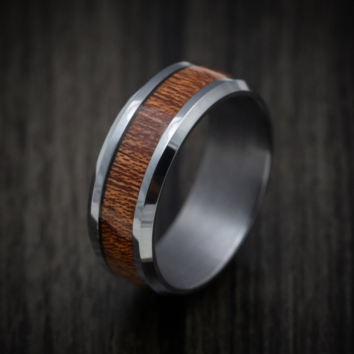 Storm XIII - Tantalum Band with Wood Inlay Men's Wedding Ring - view 4 - Nura Lab