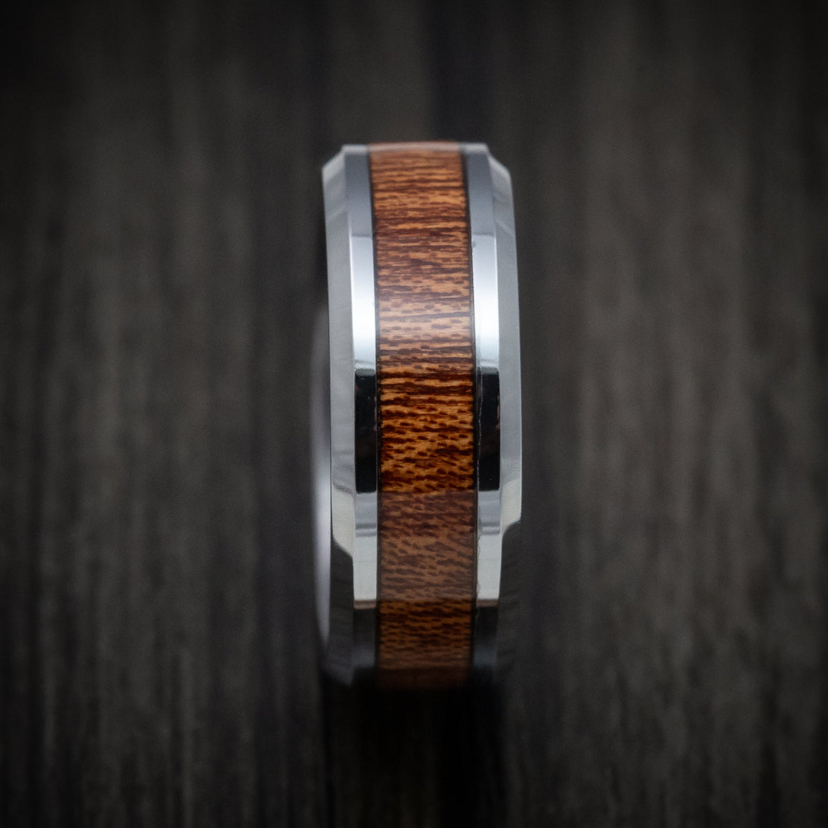 Storm XIII - Tantalum Band with Wood Inlay Men's Wedding Ring - view 3 - Nura Lab