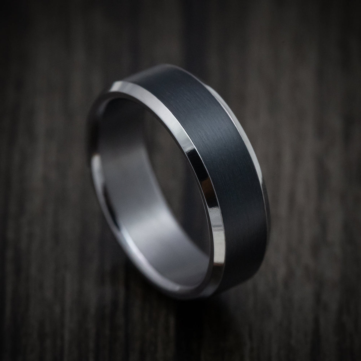 Hector XIII - Tantalum Band with Carbon Fiber Inlay Men's Wedding Ring - Nura Lab