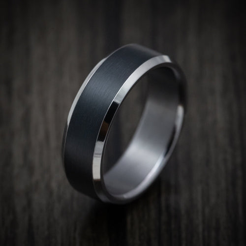 Hector XIII - Tantalum Band with Carbon Fiber Inlay Men's Wedding Ring - view 4 - Nura Lab