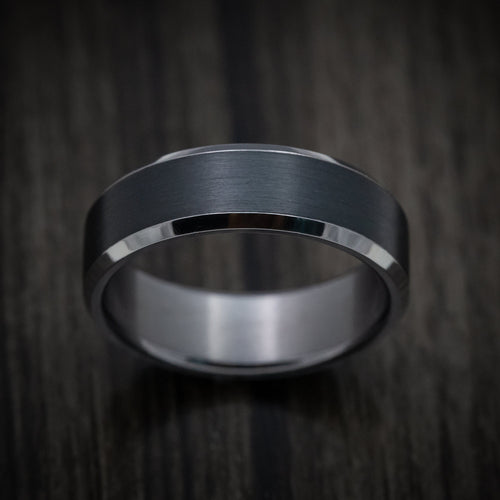 Hector XIII - Tantalum Band with Carbon Fiber Inlay Men's Wedding Ring - view 2 - Nura Lab