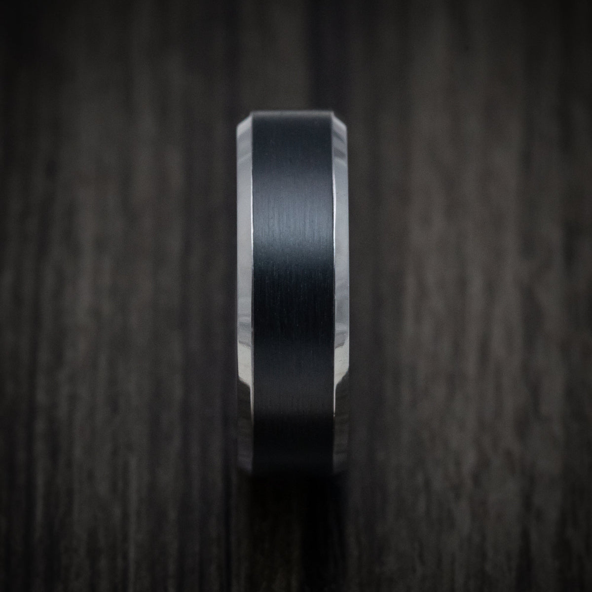 Hector XIII - Tantalum Band with Carbon Fiber Inlay Men's Wedding Ring - view 3 - Nura Lab