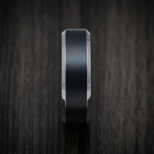 Hector XIII - Tantalum Band with Carbon Fiber Inlay Men's Wedding Ring - view 3 - Nura Lab