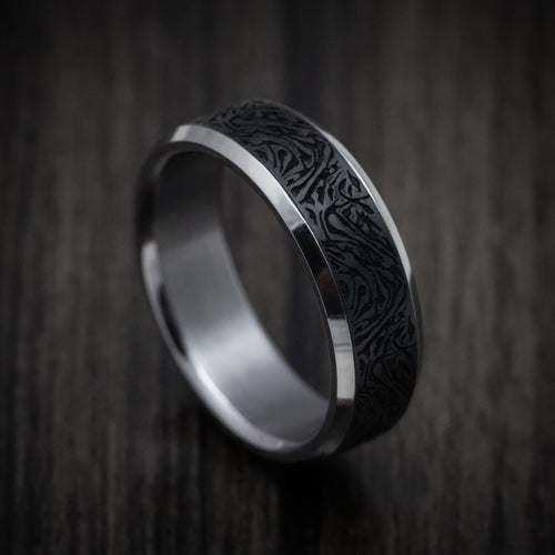 Ridge XIV - Tantalum Band with Carbon Fiber Inlay Men's Wedding Ring - Nura Lab