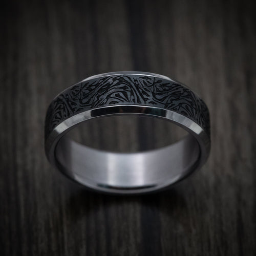 Ridge XIV - Tantalum Band with Carbon Fiber Inlay Men's Wedding Ring - view 2 - Nura Lab