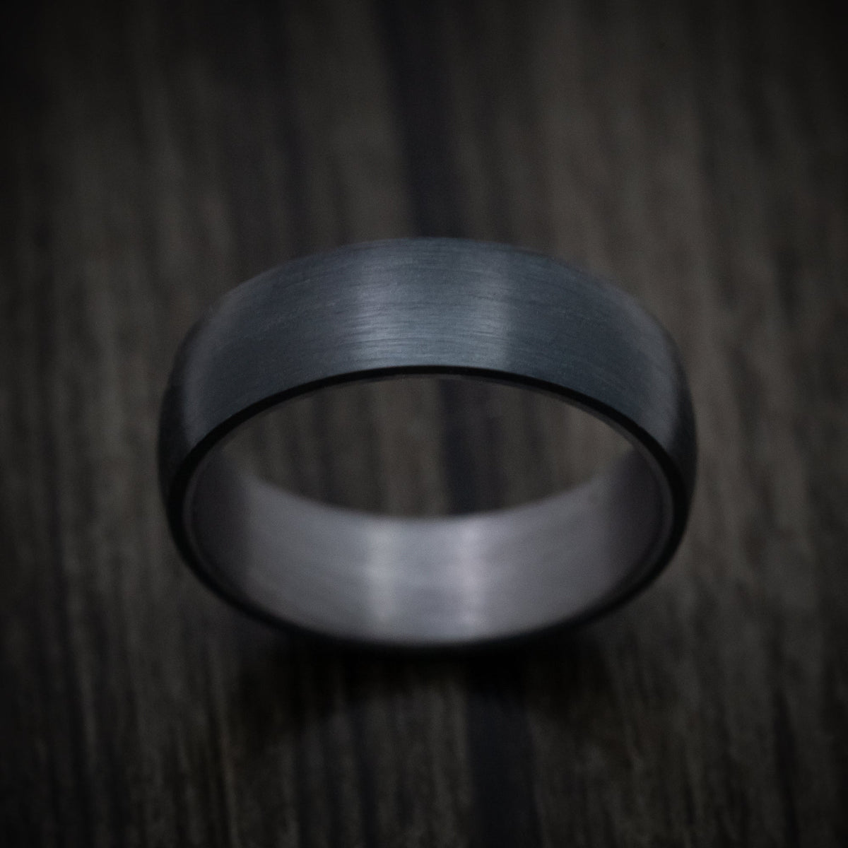 Obsidian XIV - Carbon Fiber Band with Tantalum Sleeve Men's Wedding Ring - view 2 - Nura Lab